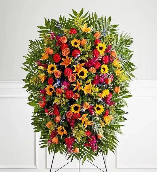 Joyful Spirit Funeral Standing Spray - Celebration of Life Miami Delivery MIAMI FLOWERS DESIGN