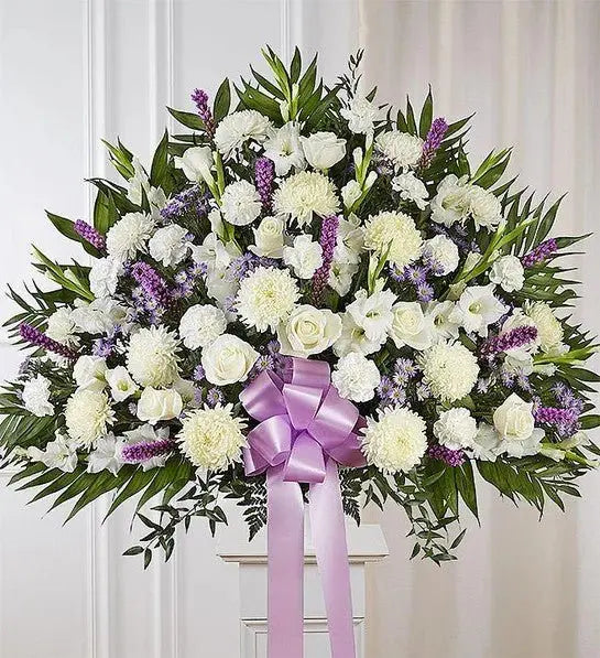 Enduring Memories - White Rose Funeral Arrangement Miami MIAMI FLOWERS DESIGN