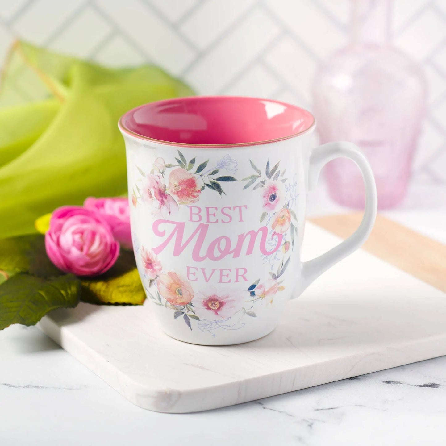 Pink/White "Best Mom Ever" MUG