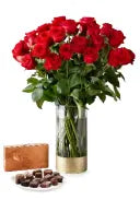 Red Roses with Chocolate