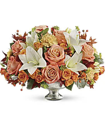 Autumn Shimmer Elegance - Luxury Fall Centerpiece