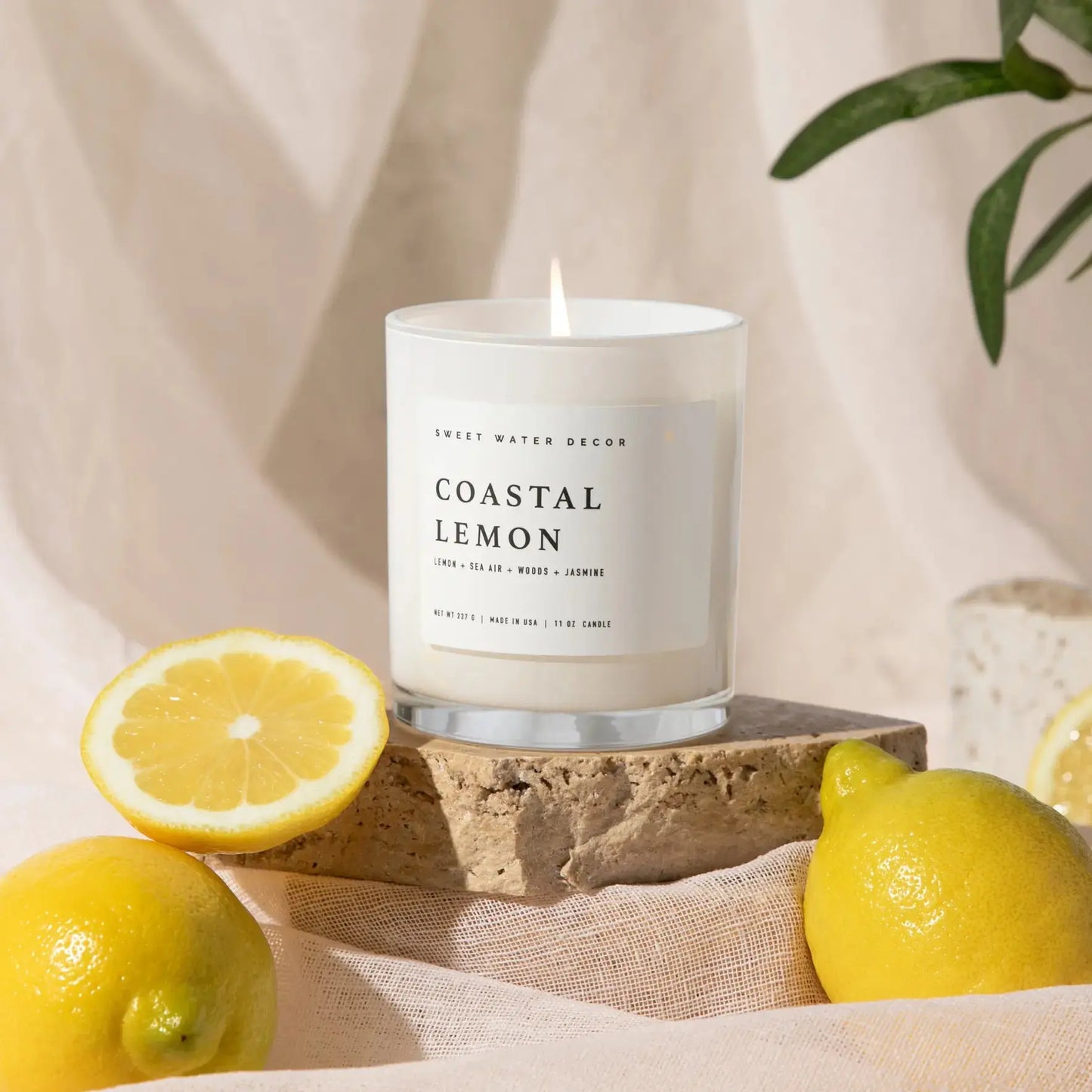 Coastal Lemon 11 oz Soy Candle - Home Decor & Gifts Sweet Water Decor