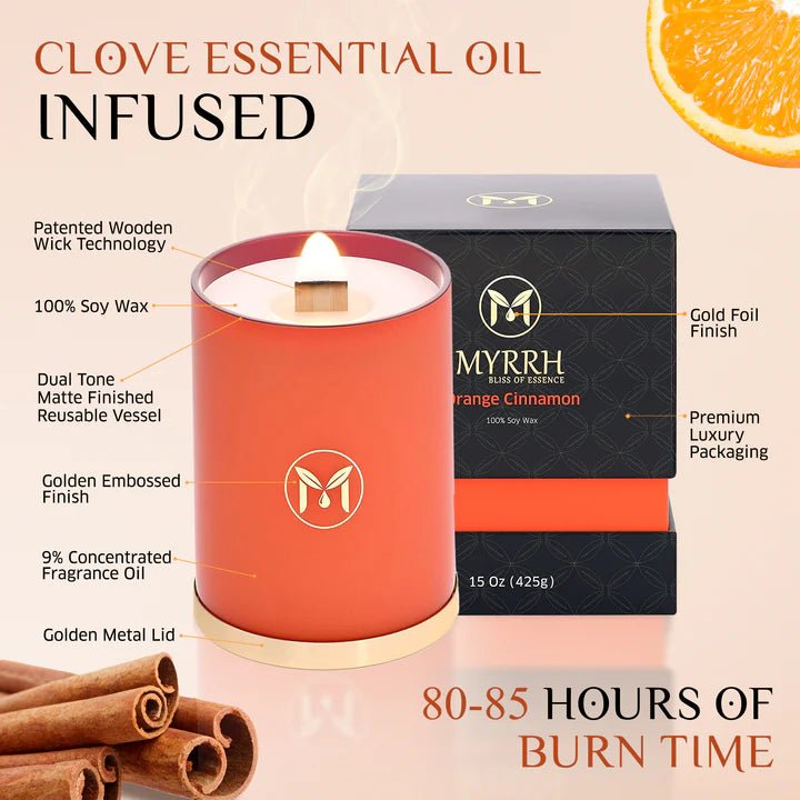 Myrrh USA Orange Cinnamon, 15 oz. Soy - MIAMI FLOWERS DESIGN