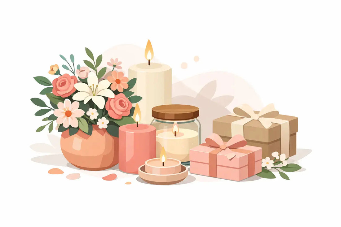 Flowers With Candles Gift Set Ideas