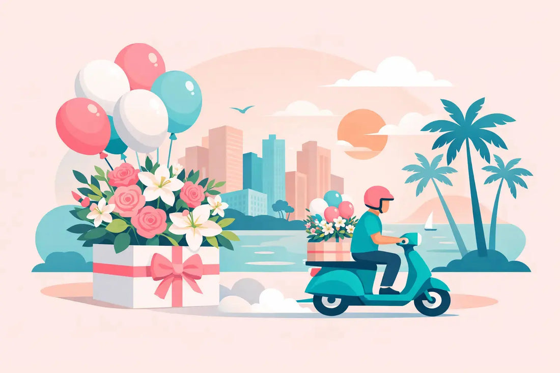 Flowers With Balloons Delivery in Miami