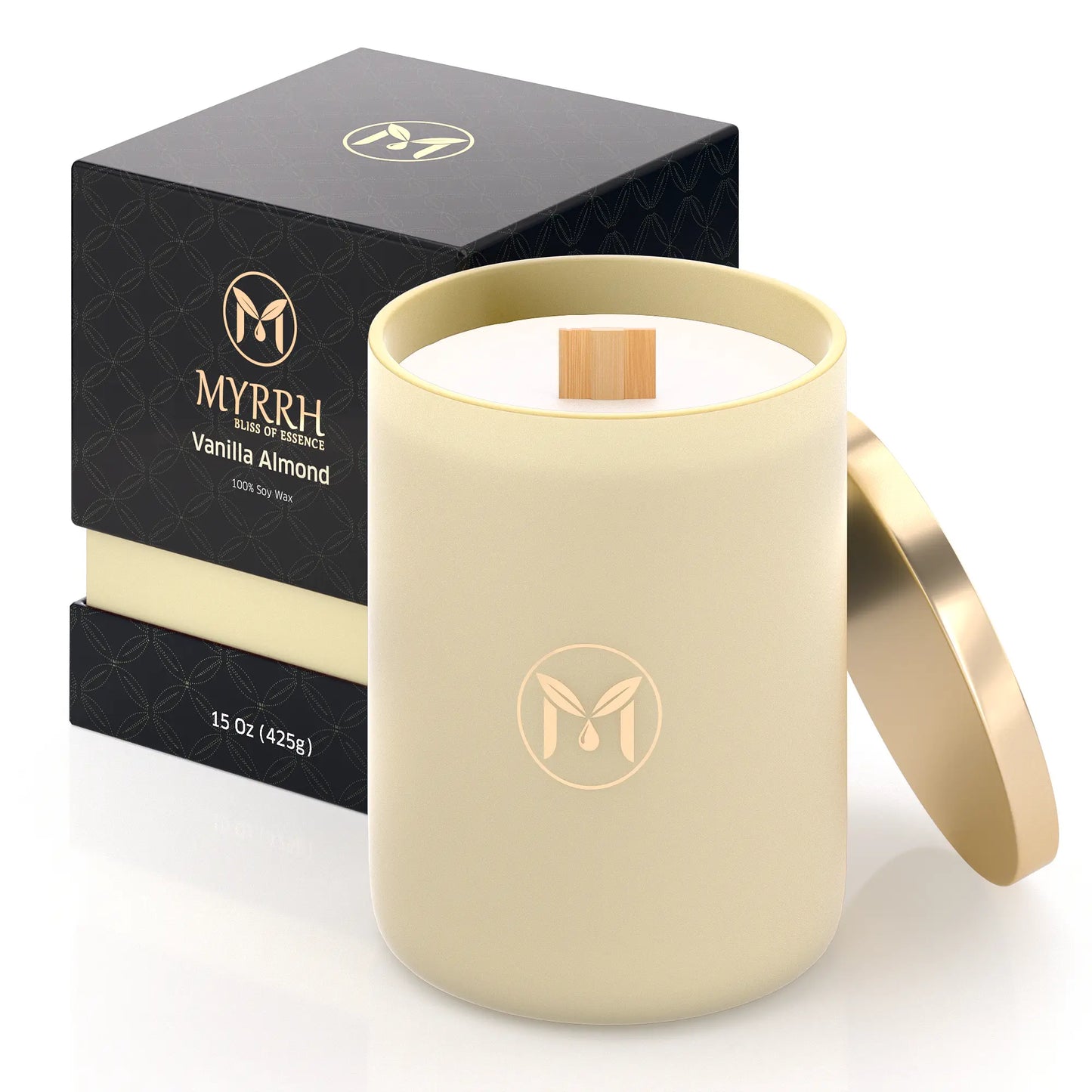 Vanilla Almond 100% Soy Wax Crackling Wood Wick Candle