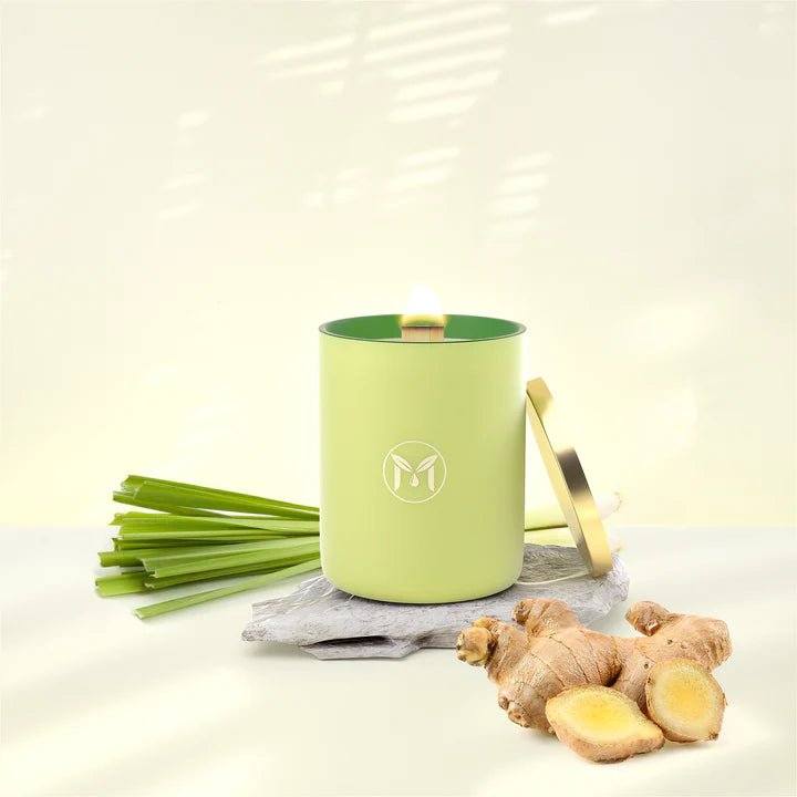 MyrrhUSA 15oz Soy Wood Wick Candle - Premium Crackling Scented Candle Miami