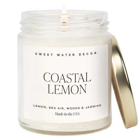 Coastal Lemon 9 oz Soy Candle - Home Decor & Gifts