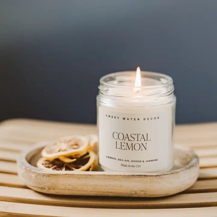 Coastal Lemon 9 oz Soy Candle - Home Decor & Gifts