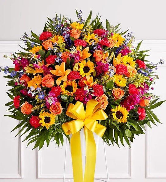 Lived and Loved Funeral Standing Spray - Miami Funeral Homes & Cemeteries