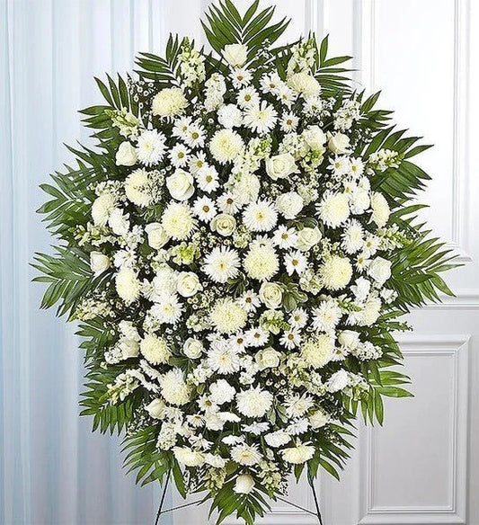 Peaceful White Funeral Spray