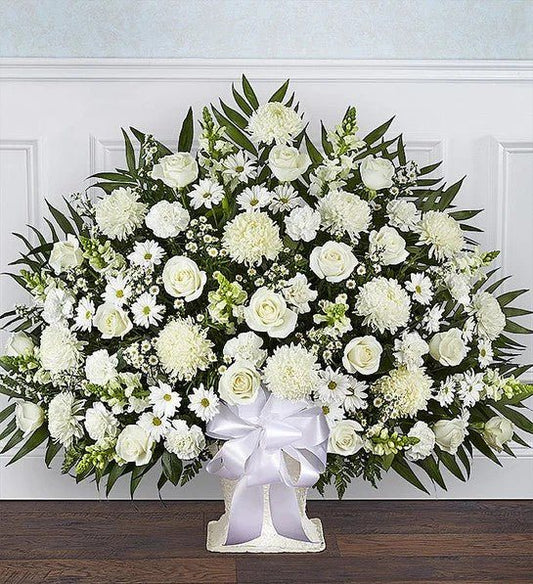 Perfect Expression of Sympathy White Floor Arrangement - Same Day Miami