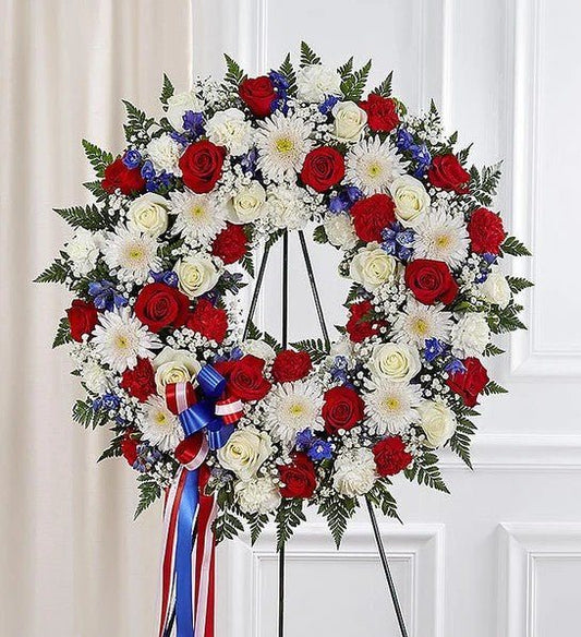 Honor the Brave Military Funeral Wreath - Patriotic Memorial Tribute
