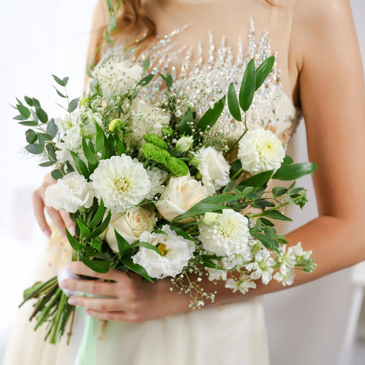 Classic White & Green Bridal Bouquet