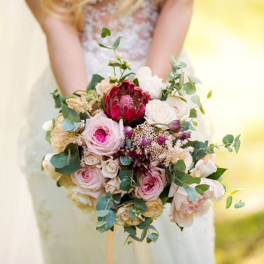 Burgundy & Blush Garden Bridal Bouquet