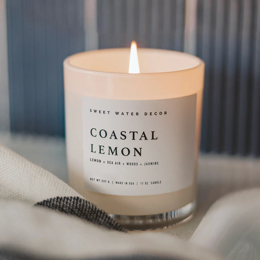 Coastal Lemon 11 oz Soy Candle - Home Decor & Gifts
