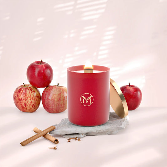 Apple Cinnamon 100% Soy Wax Crackling Wood Wick Candle