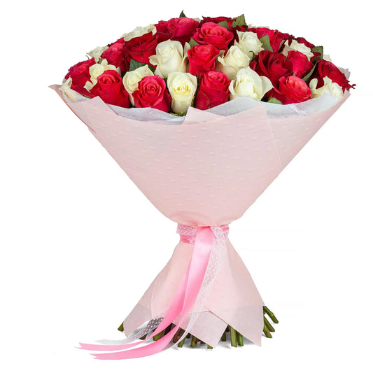 Crimson & Ivory Romance Bouquet