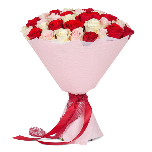 36 Blushing Amore Rose Bouquet