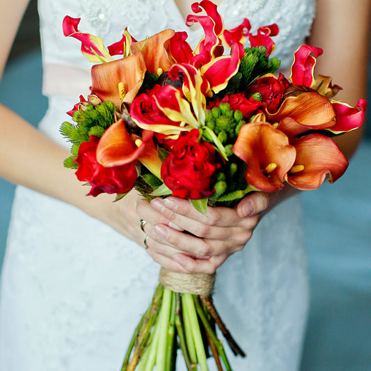 Autumn Calla Lily & Rose Bridal Bouquet
