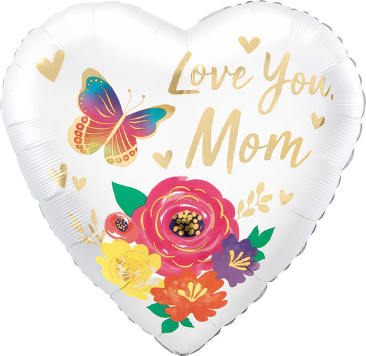 Jumbo Love You Mom Satin Floral Balloon - MIAMI FLOWERS DESIGN